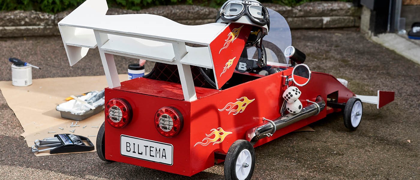 Byg sommerens flotteste sæbekassebil med Biltema!