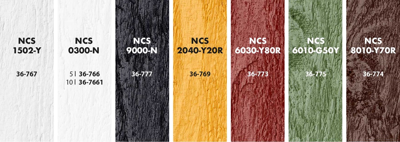 Color chart of our facade colours