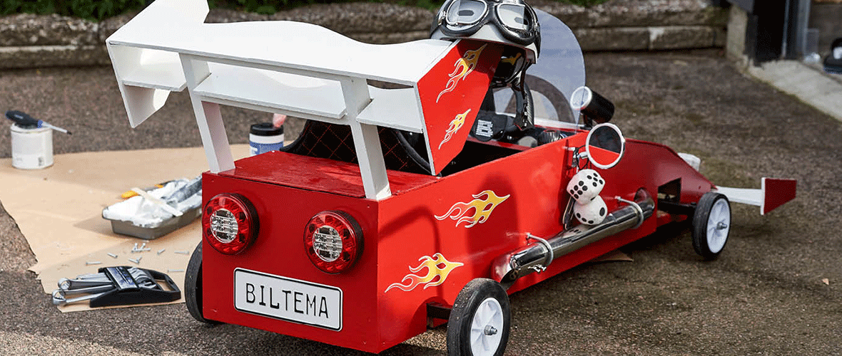 Byg den flotteste sæbekassebil med Biltema!