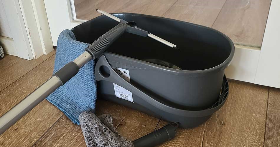 Window cleaning equipment - ready to clean.