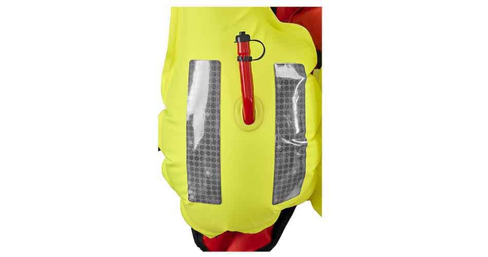 Placement of mouthpiece on the right side of the vest.